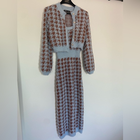 💖2 for 30$ 💖 Houndstooth cardigan and body con sweater set​​ - Picture 12 of 14